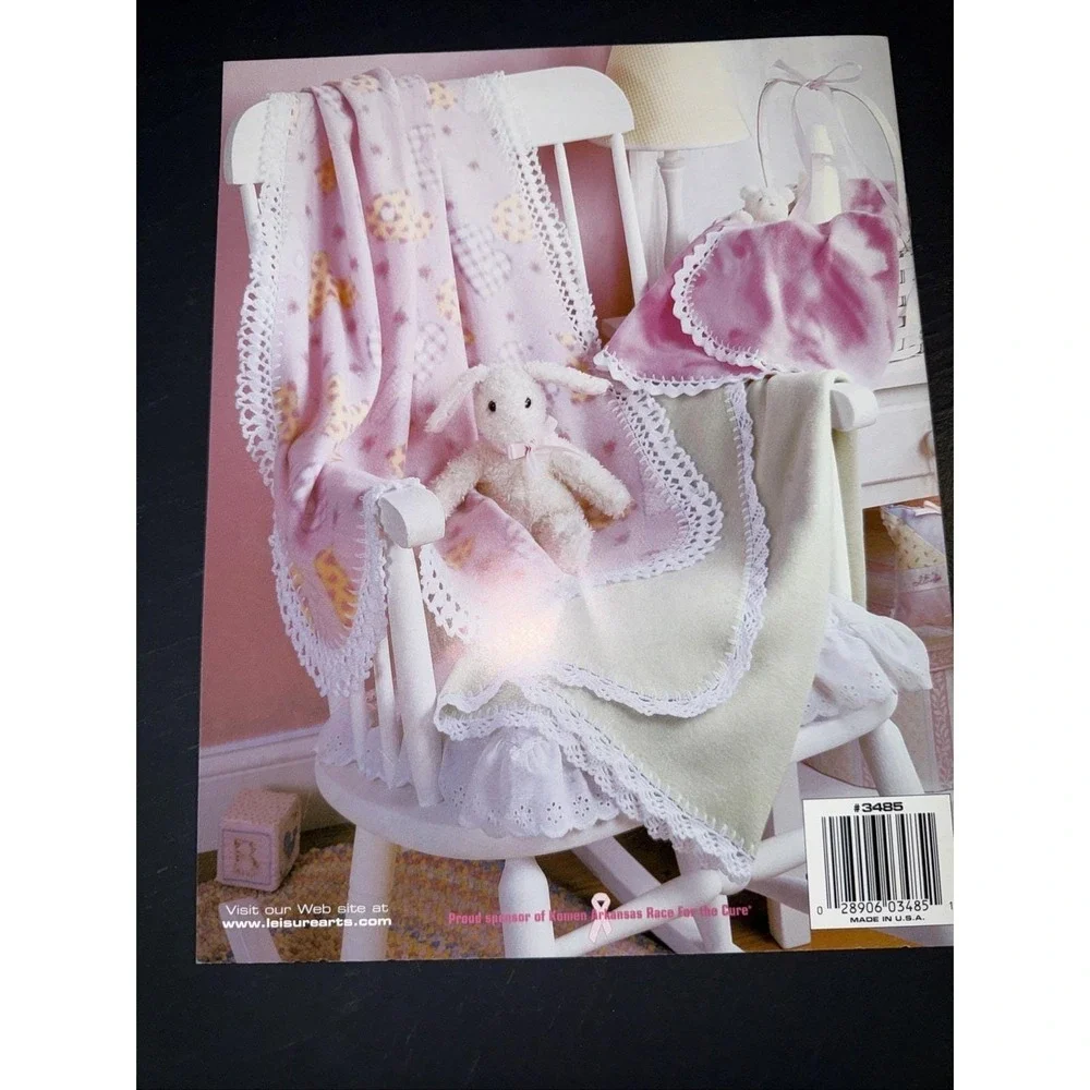 Leisure Arts Baby's Choice Crochet Edging's For Fleece Pattern Booklet 6 Designs